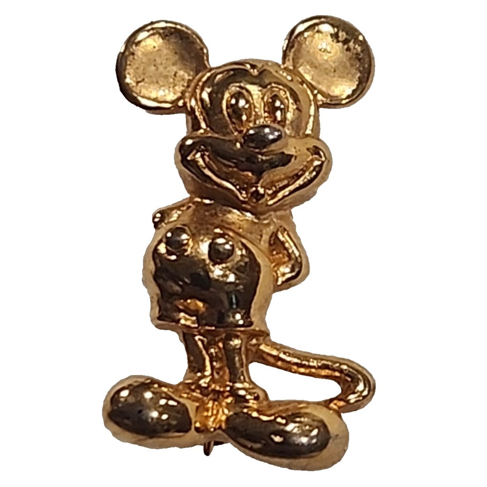 Vintage Disney Pin Brooch Mickey Mouse Gold Toned 00042‎